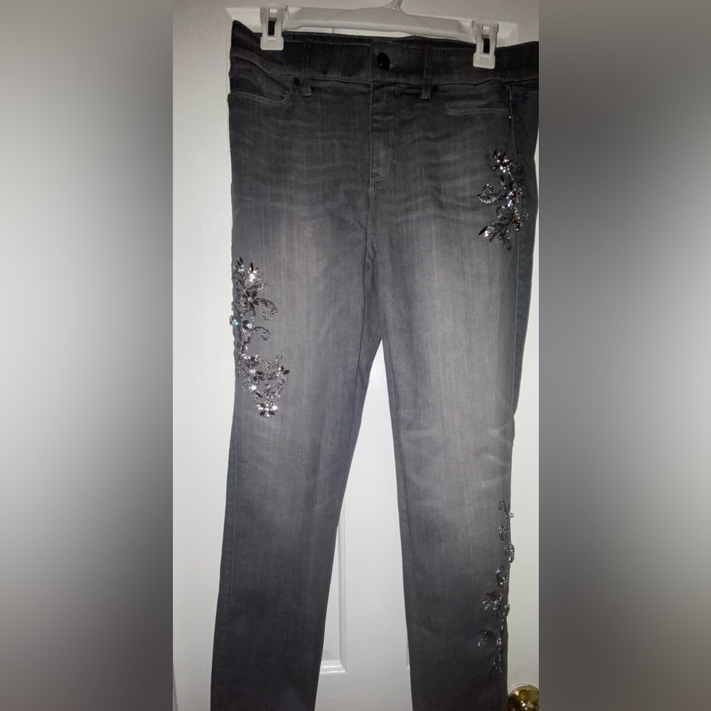 White House Black Market “The Slim” Embellished Black Jeans